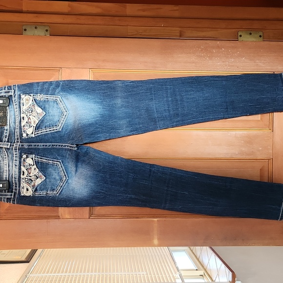 Miss Me Hailey Straight Leg Skinny Jeans With Bling - Picture 6 of 7